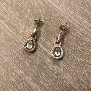 NWOT Blue-Jeweled Sterling Silver Earrings